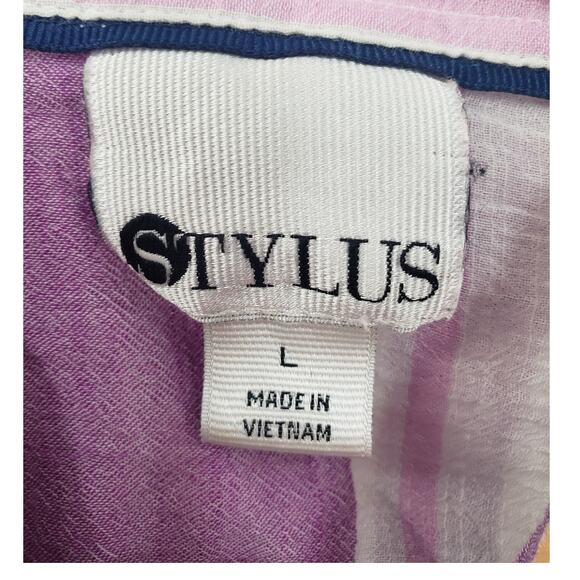 Stylus Striped Button Down Top - Women's Size Large - Picture 3 of 4